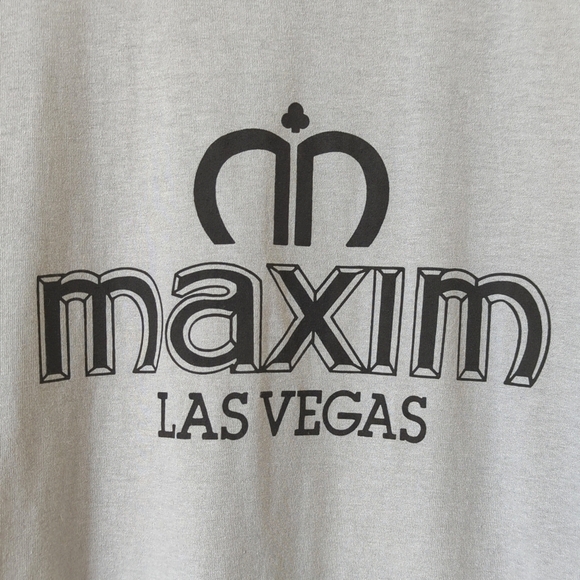 Jerzees 90's Vintage Maxim Las Vegas Graphic Short Sleeve Crewneck T-shirt Gray - Picture 3 of 10